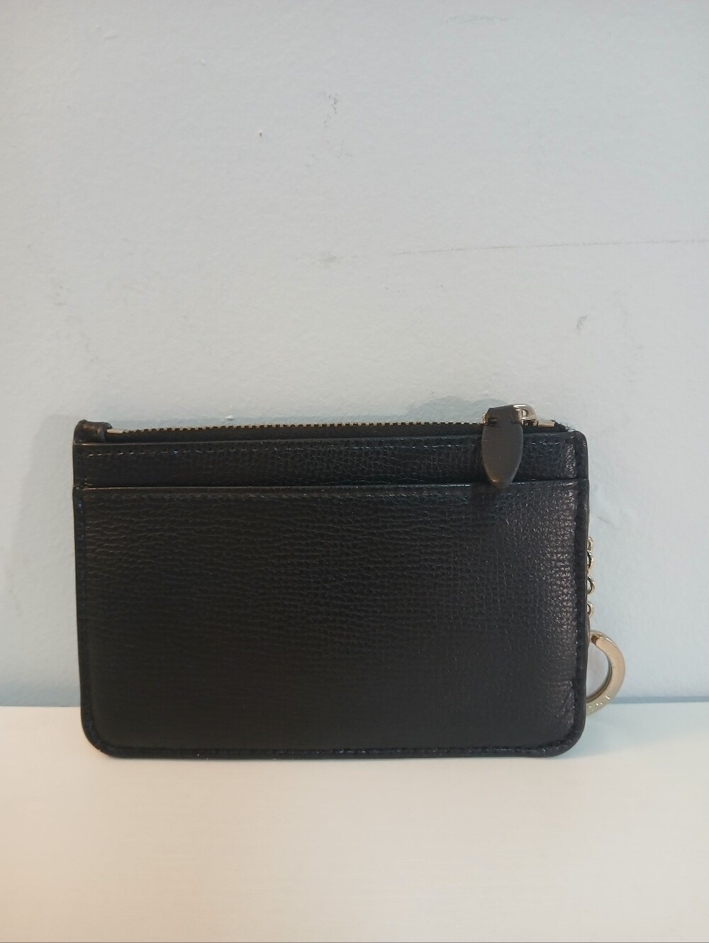 HENRI BENDEL Slim Black Leather Cardholder With Keyring
